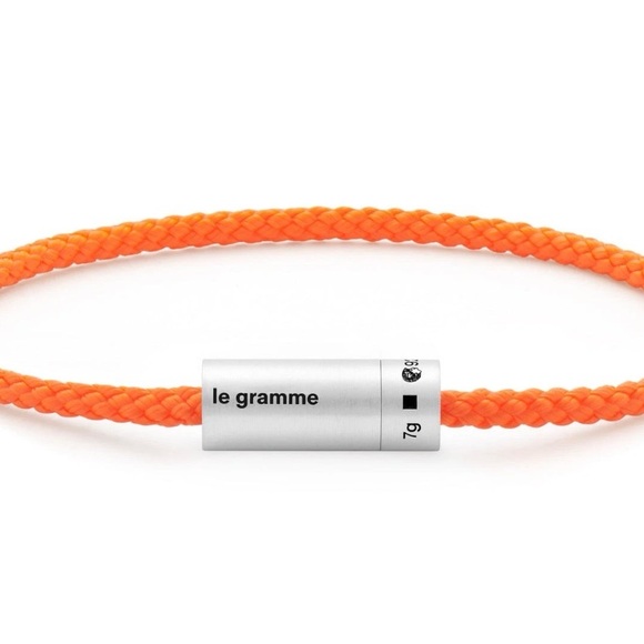 🆕 Le Gramme x Orlebar Brown 7G Orange Nato And Sterling Brushed Clasp Bracelet
